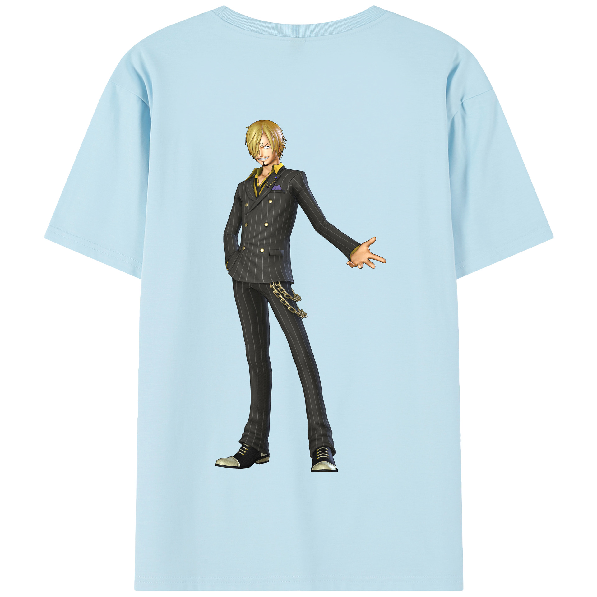 ワンピース サンジ ONE PIECE Sanji 綿100％半袖Tシャツ（背面プリント）